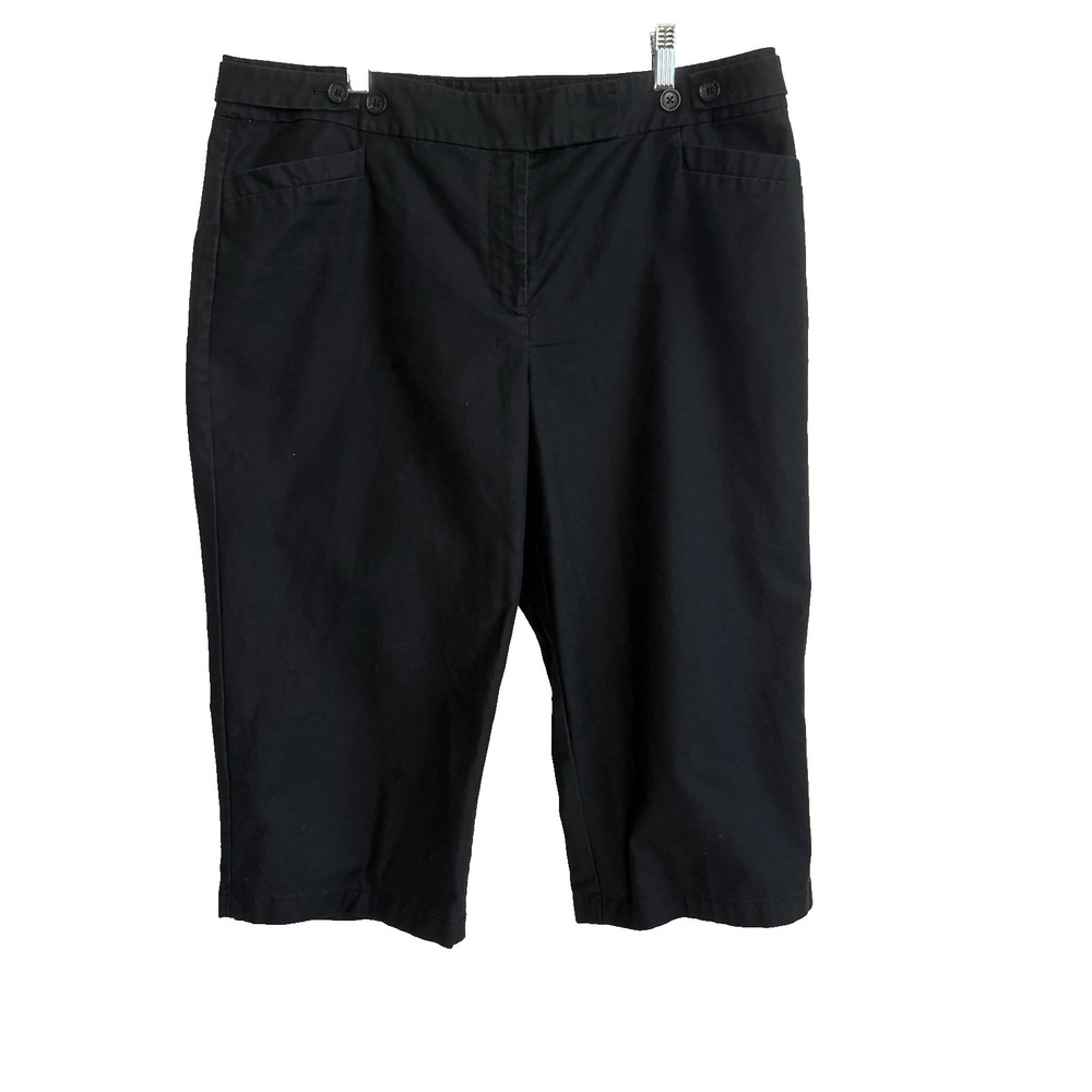 Ann Taylor Womens Margo Curvey Black Capris 14 Travel Vacation Timeless Classic